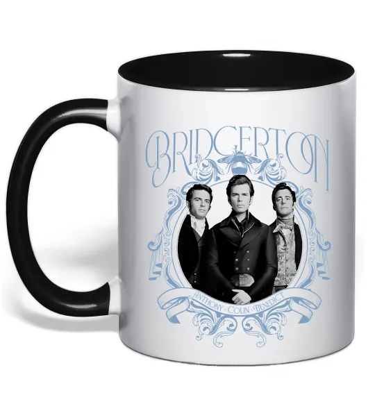 Чашка з кольоровою ручкою Бріджертони Чорний фото