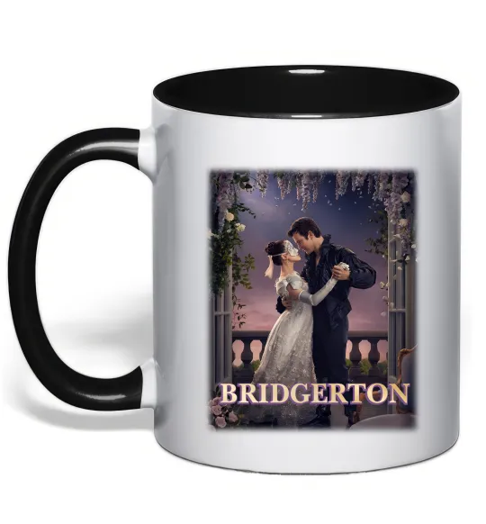 Чашка з кольоровою ручкою Bridgerton Чорний фото