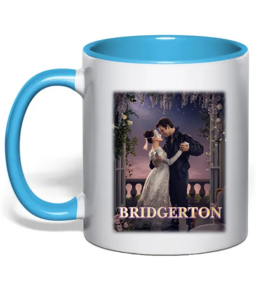 Чашка з кольоровою ручкою Bridgerton Блакитний фото