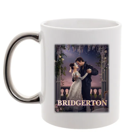 Чашка з кольоровою ручкою Bridgerton Срібло фото