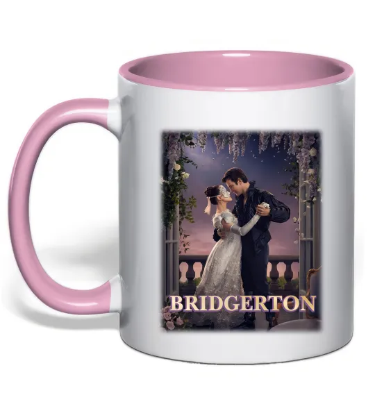 Чашка з кольоровою ручкою Bridgerton Ніжно рожевий фото