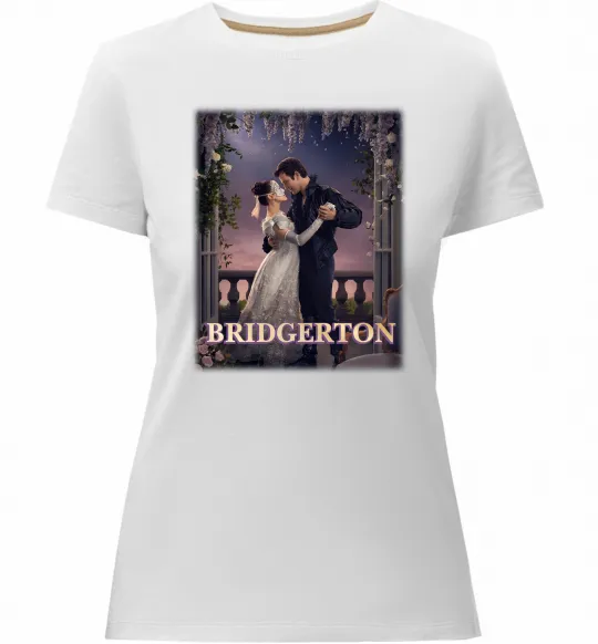 Жіноча преміум футболка Bridgerton Білий фото