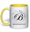 Чашка с цветной ручкой Bridgerton logo Лимонный фото
