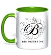 Чашка с цветной ручкой Bridgerton logo Лаймовый фото