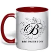 Чашка с цветной ручкой Bridgerton logo Красный фото