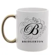 Чашка с цветной ручкой Bridgerton logo Золото фото