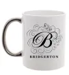 Чашка с цветной ручкой Bridgerton logo Серебро фото