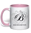 Чашка с цветной ручкой Bridgerton logo Нежно розовый фото