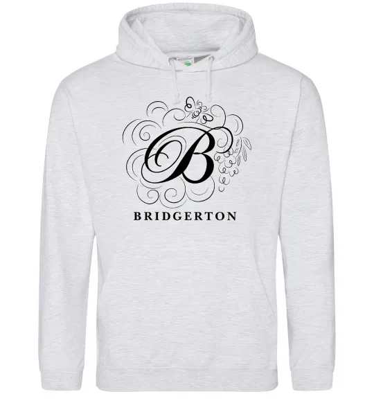 Женская толстовка (худи) Bridgerton logo Серый меланж фото