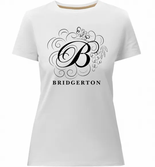 Женская премиум футболка Bridgerton logo Белый фото
