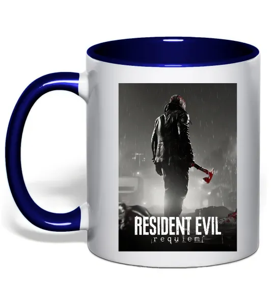 Чашка з кольоровою ручкою Resident evil Requiem Глибокий темно-синій фото