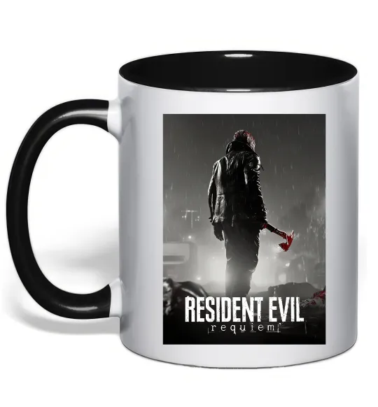 Чашка з кольоровою ручкою Resident evil Requiem Чорний фото