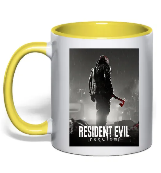 Чашка з кольоровою ручкою Resident evil Requiem Лимонний фото