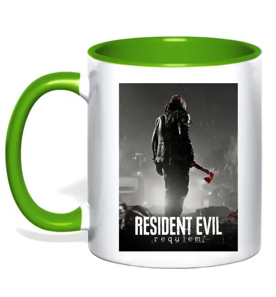 Чашка з кольоровою ручкою Resident evil Requiem Лаймовий фото