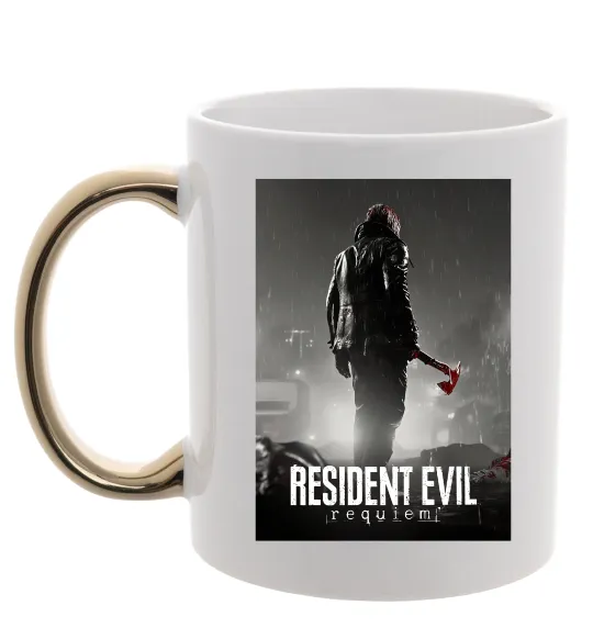 Чашка з кольоровою ручкою Resident evil Requiem Золото фото