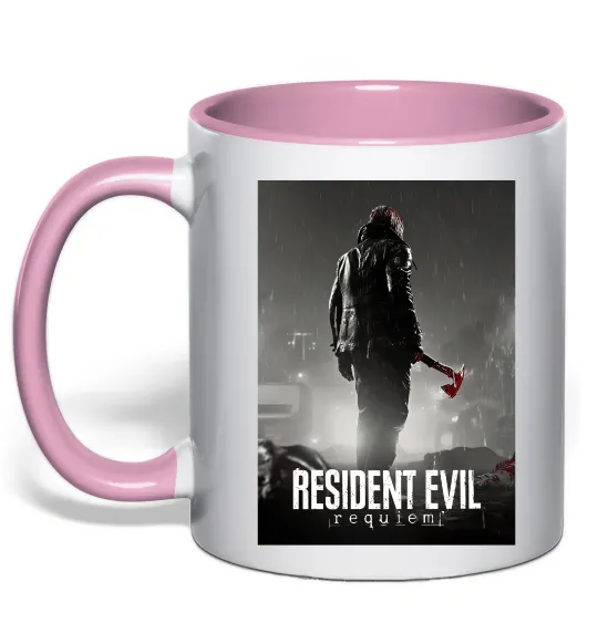 Чашка з кольоровою ручкою Resident evil Requiem Ніжно рожевий фото