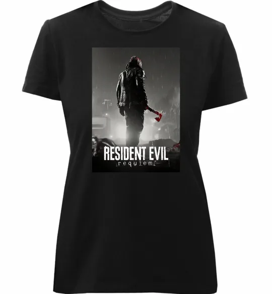 Жіноча преміум футболка Resident evil Requiem Чорний фото