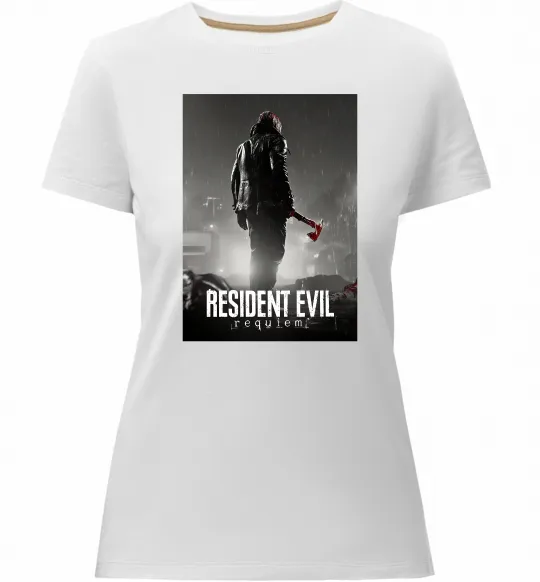 Жіноча преміум футболка Resident evil Requiem Білий фото