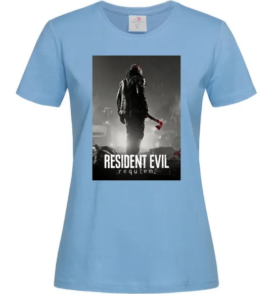 Женская футболка Resident evil Requiem Голубой фото