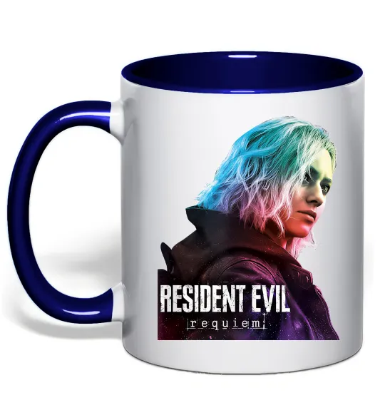 Чашка с цветной ручкой Resident Evil Grace Глубокий темно-синий фото