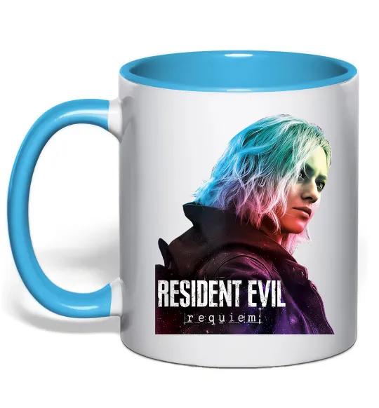 Чашка с цветной ручкой Resident Evil Grace Голубой фото