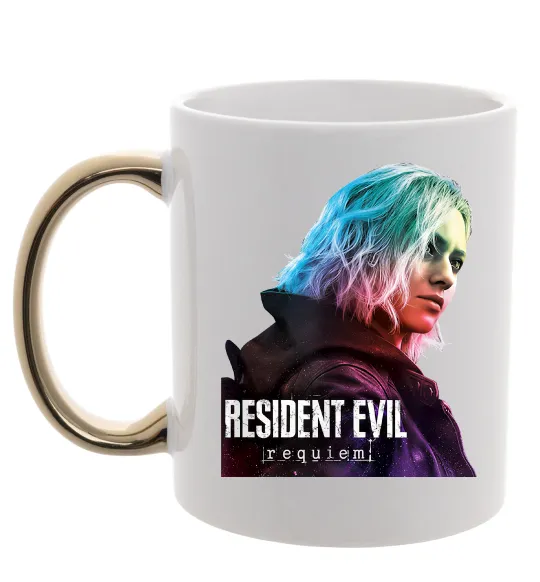 Чашка с цветной ручкой Resident Evil Grace Золото фото