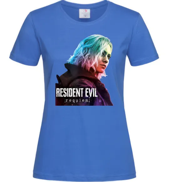 Женская футболка Resident Evil Grace Ярко-синий фото