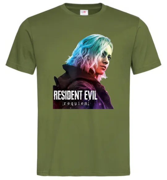 Чоловіча футболка Resident Evil Grace Оливковий фото