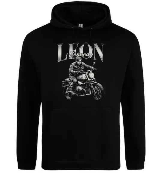 Чоловіча толстовка (худі) Resident Evil Leon Kennedy Чорний фото