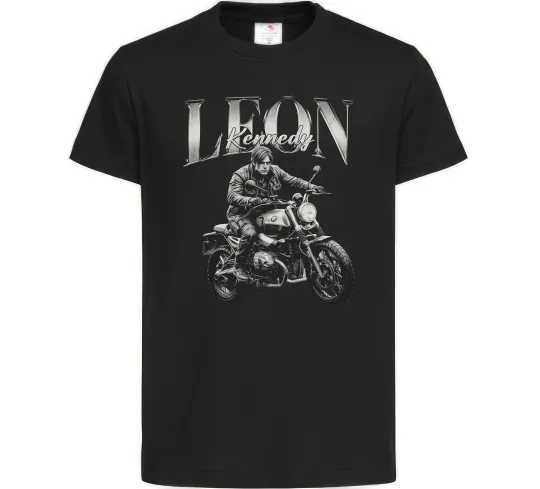 Дитяча футболка Resident Evil Leon Kennedy Чорний фото