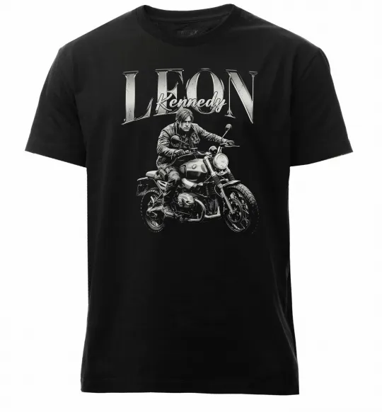 Чоловіча преміум футболка Resident Evil Leon Kennedy Чорний фото