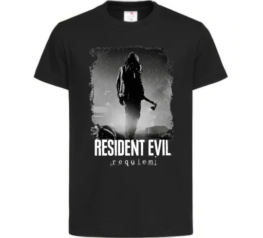 Дитяча футболка Оселя зла Леон Кеннеді Чорний фото