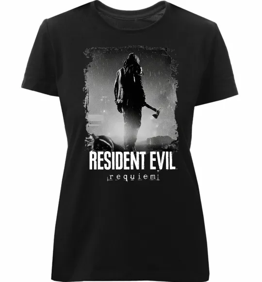 Женская премиум футболка Оселя зла Леон Кеннеді Черный фото