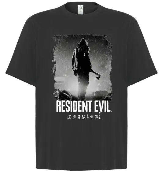 Футболка Оверсайз Оселя зла Леон Кеннеді Чорний фото