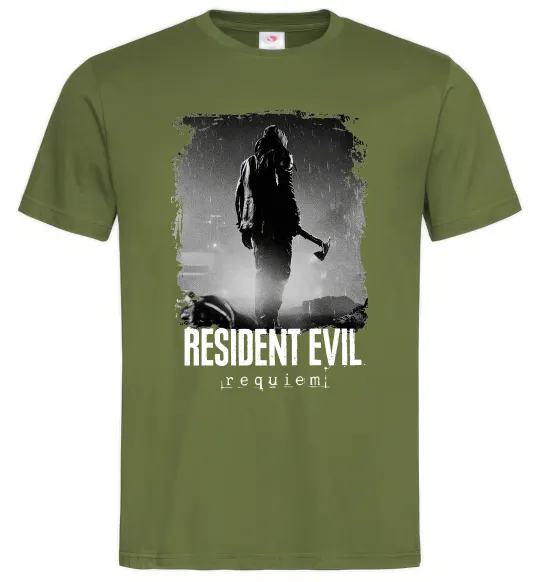 Чоловіча футболка Оселя зла Леон Кеннеді Оливковий фото