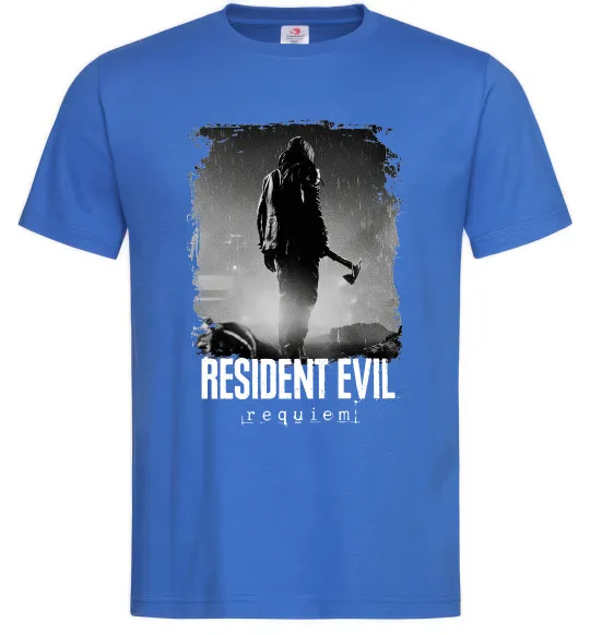 Чоловіча футболка Оселя зла Леон Кеннеді Яскраво-синій фото