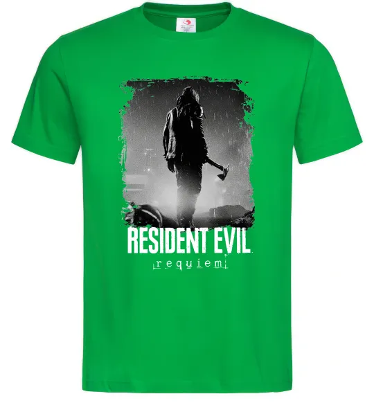 Чоловіча футболка Оселя зла Леон Кеннеді Зелений фото