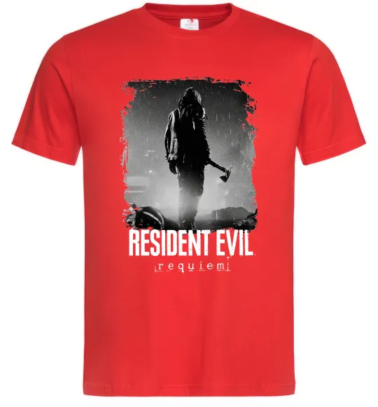 Чоловіча футболка Оселя зла Леон Кеннеді Червоний фото