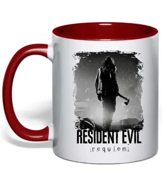 Чашка з кольоровою ручкою Оселя зла Леон Кеннеді Червоний фото