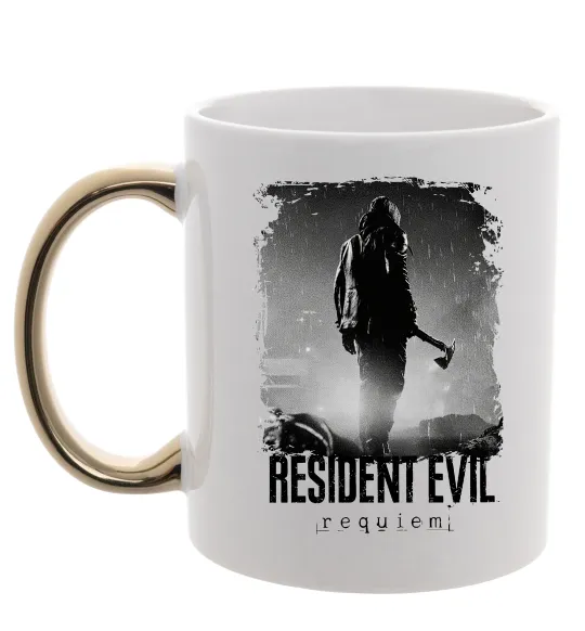 Чашка з кольоровою ручкою Оселя зла Леон Кеннеді Золото фото