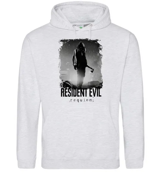 Чоловіча толстовка (худі) Оселя зла Леон Кеннеді Сірий меланж фото