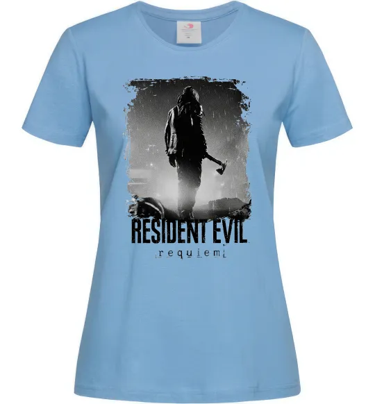 Женская футболка Оселя зла Леон Кеннеді Голубой фото