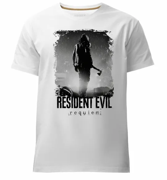 Мужская премиум футболка Оселя зла Леон Кеннеді Белый фото