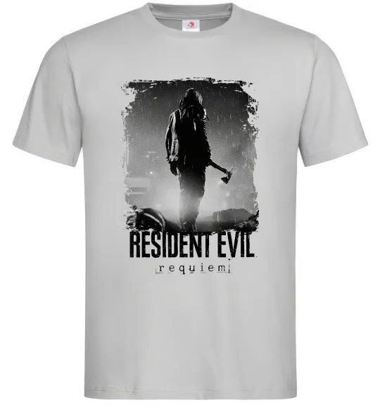 Чоловіча футболка Оселя зла Леон Кеннеді Сірий фото