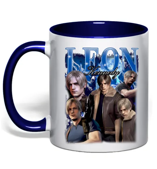 Чашка с цветной ручкой Leon Kennedy Resident Evil Глубокий темно-синий фото