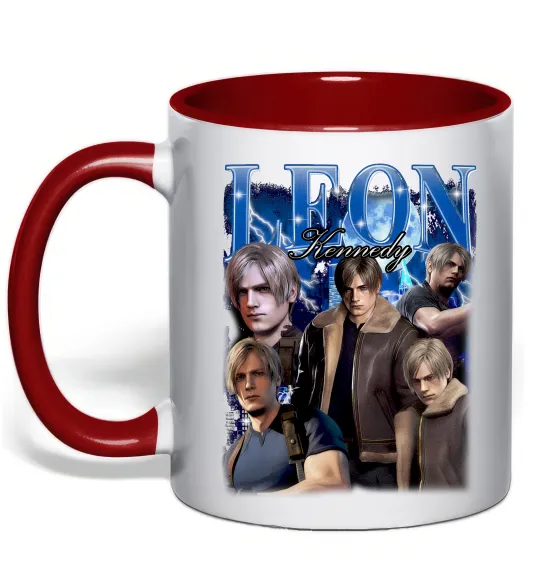 Чашка с цветной ручкой Leon Kennedy Resident Evil Красный фото