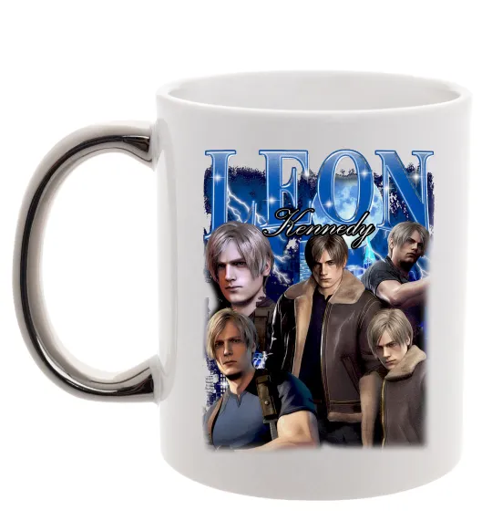 Чашка с цветной ручкой Leon Kennedy Resident Evil Серебро фото
