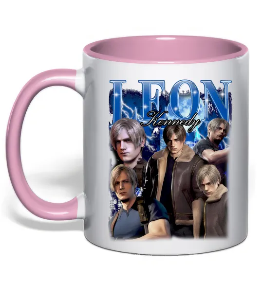 Чашка с цветной ручкой Leon Kennedy Resident Evil Нежно розовый фото