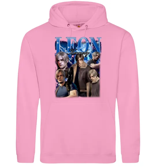 Мужская толстовка (худи) Leon Kennedy Resident Evil Розовый фото