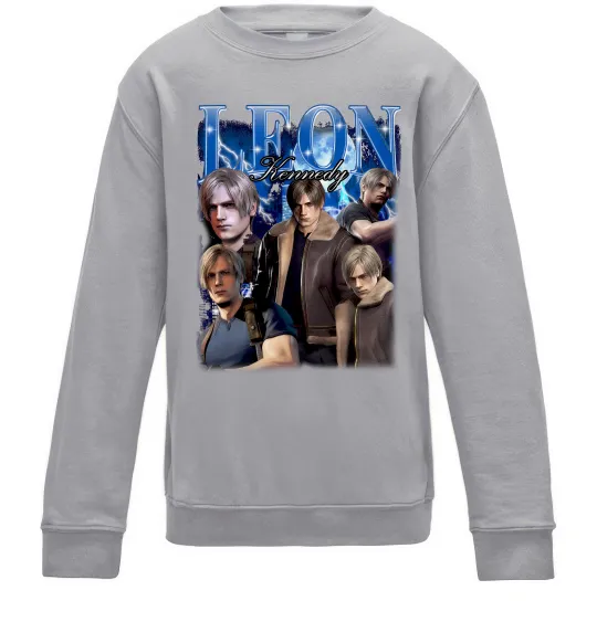 Дитячий світшот Leon Kennedy Resident Evil Сірий меланж фото